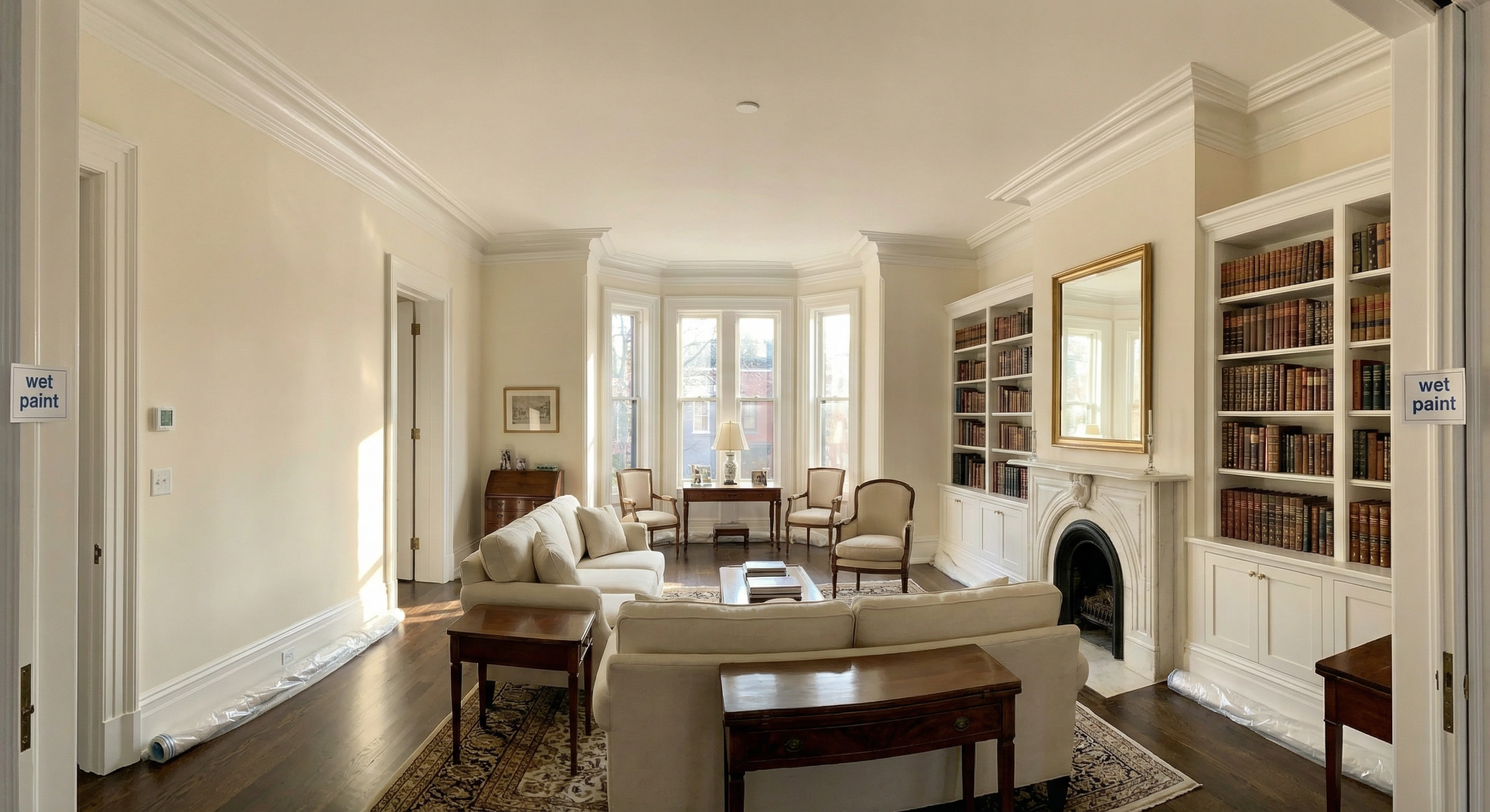 Interior of a Capitol Hill DC row house with freshly painted walls by Painters DC