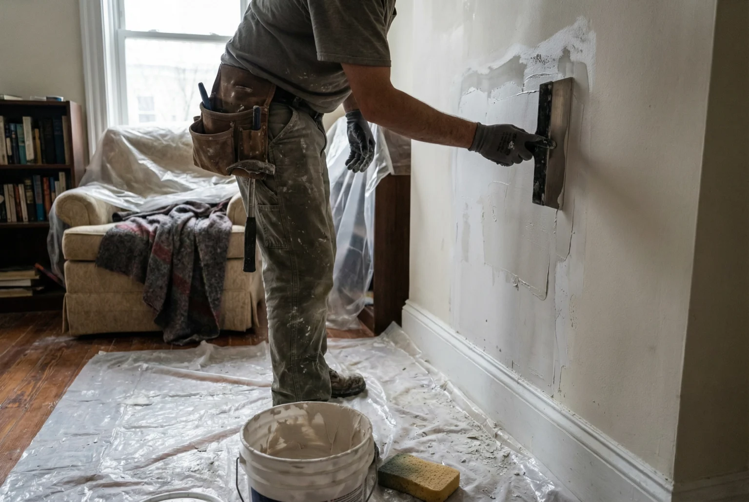 Professional drywall repair and patching in a Washington DC home by Painters DC