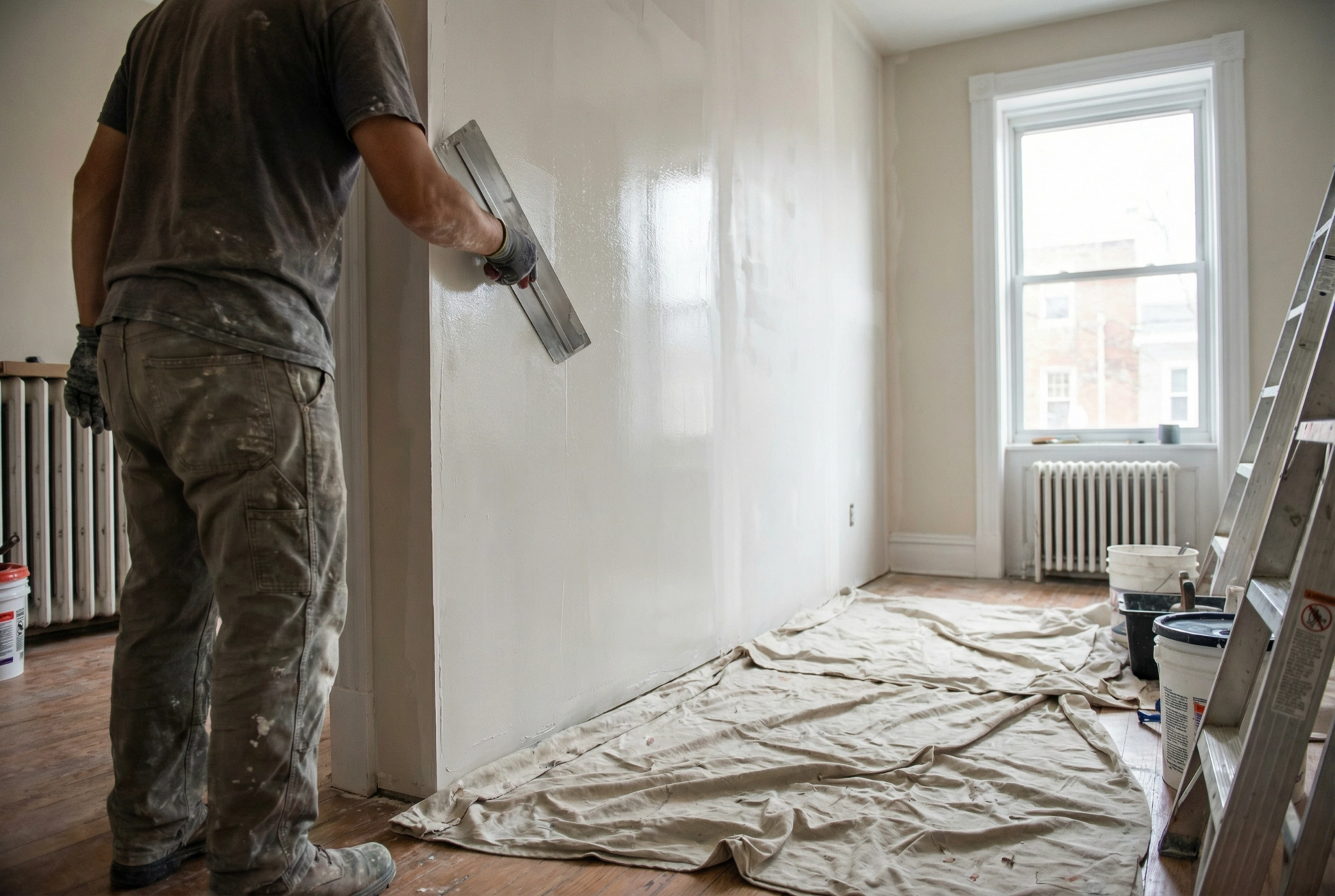 Professional skim coating in Washington DC — smooth walls before painting by Painters DC