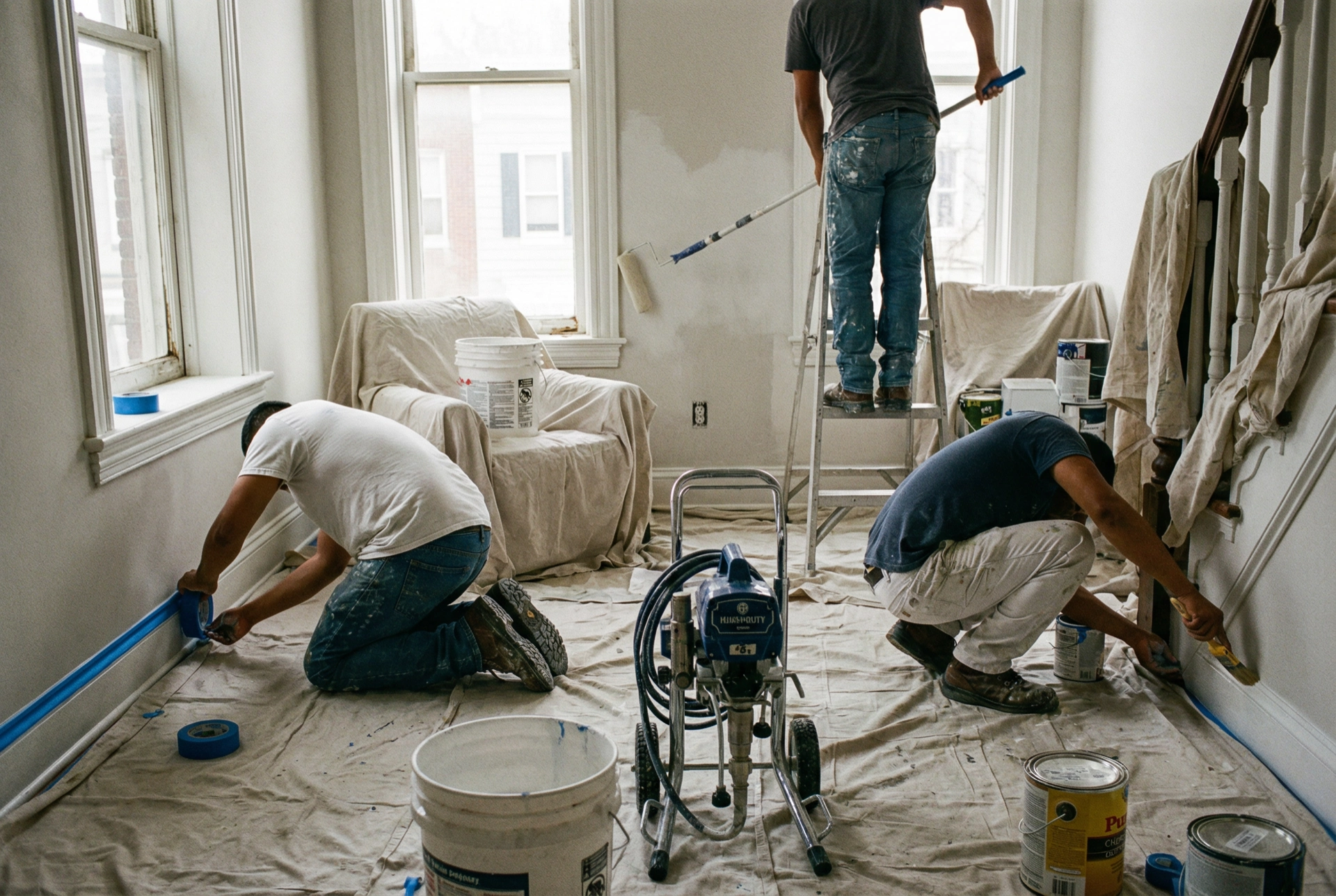 Painters DC crew at work interior painting Washington DC home