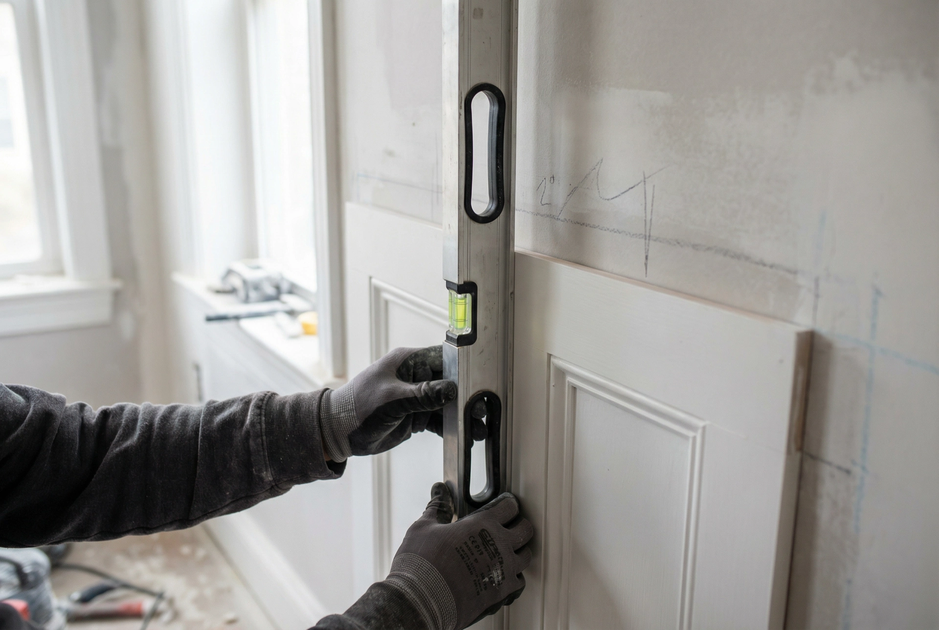 Measuring wainscoting panel proportions with precision in Washington DC home