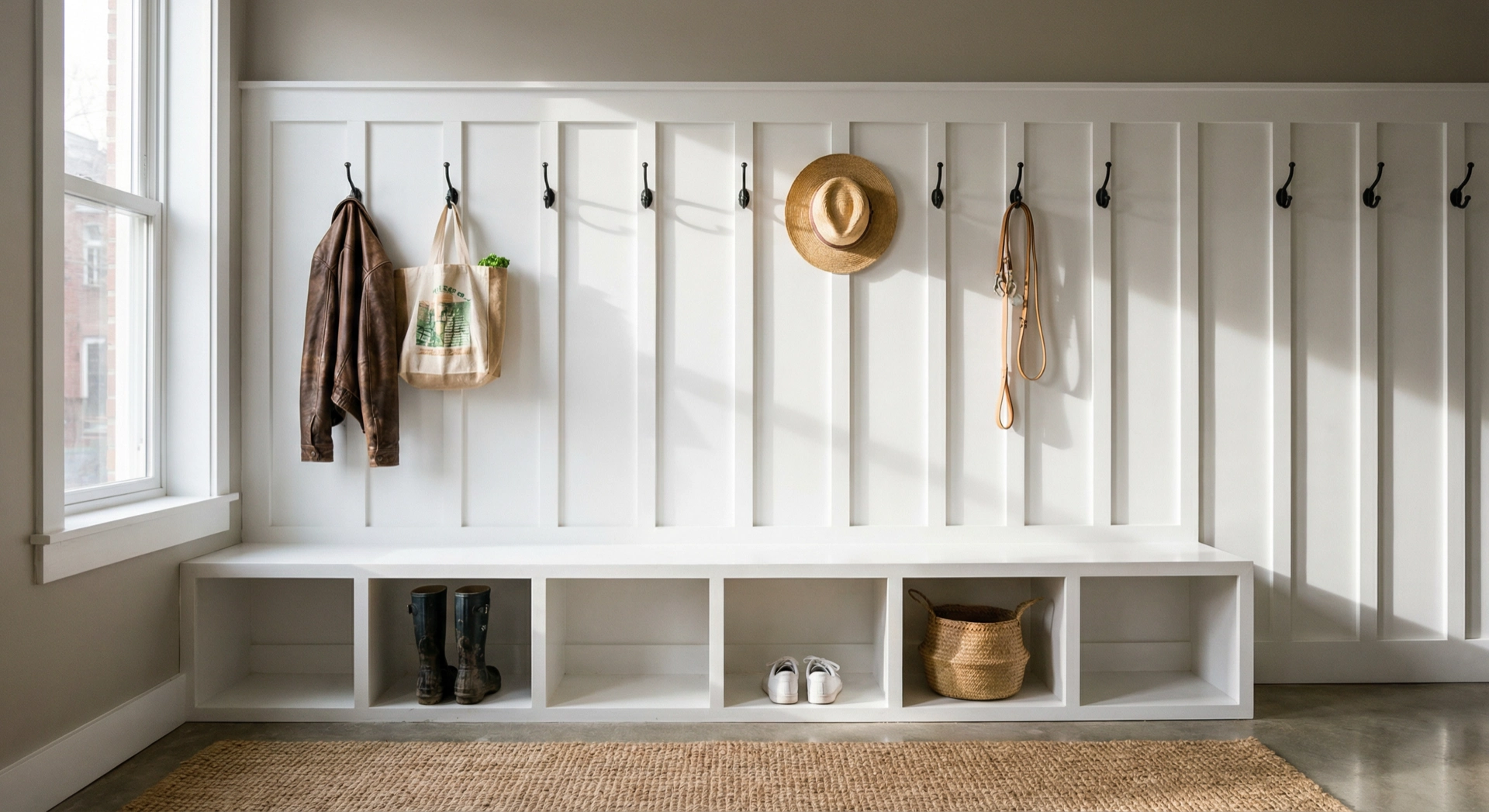 Board and batten wainscoting in a DC living room with warm neutral walls by Painters DC