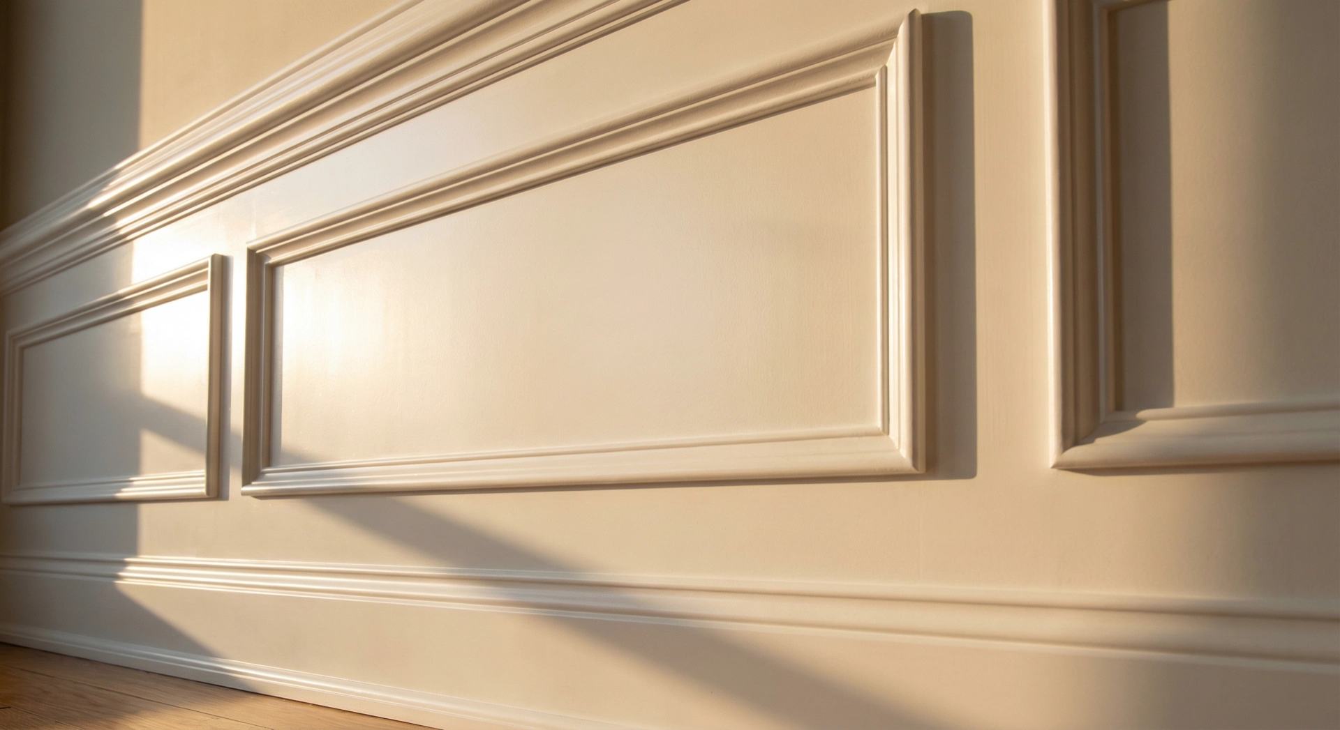 Formal dining room with navy walls and white raised panel wainscoting by Painters DC