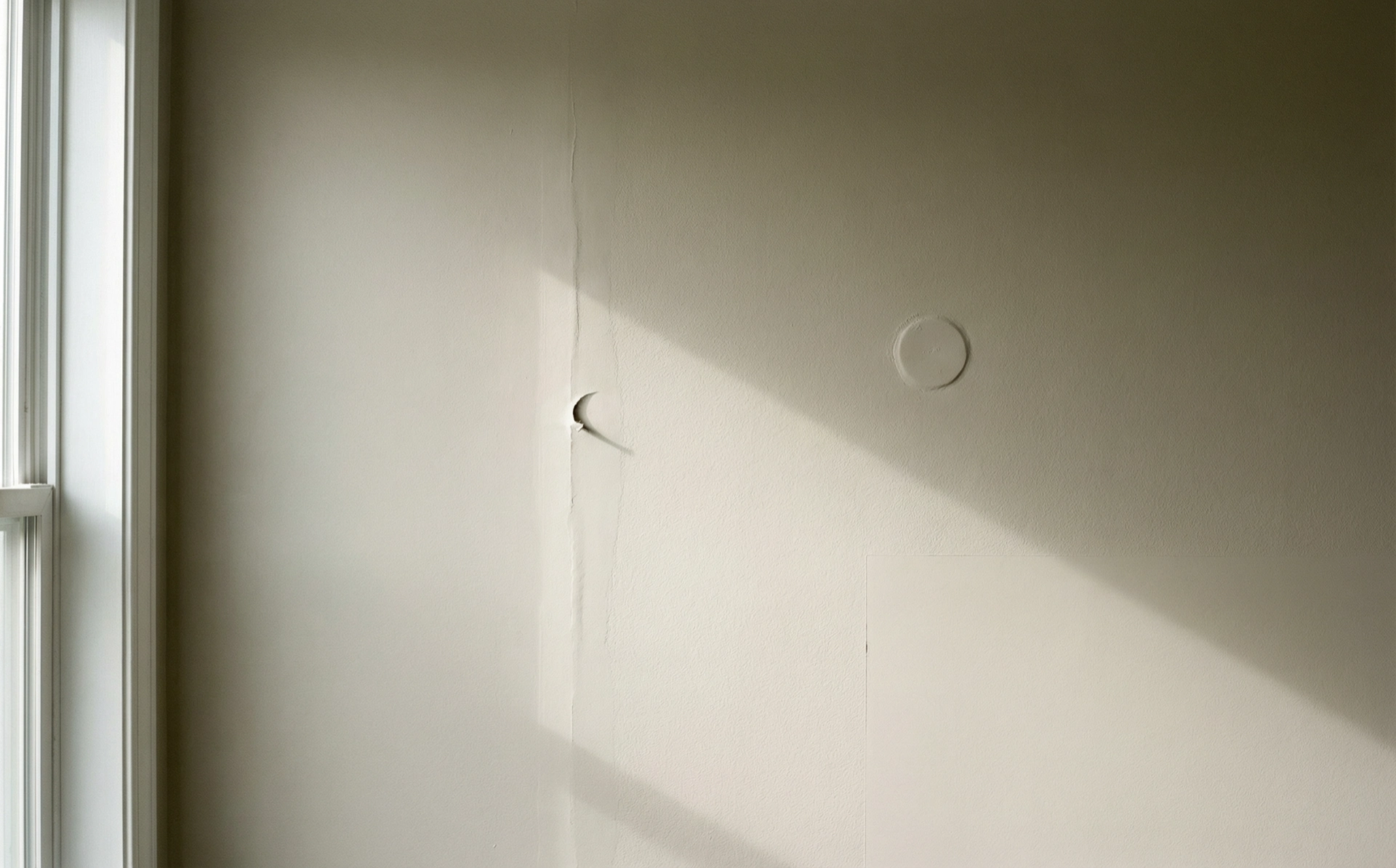 Common DIY wall prep mistakes — visible patches and unfilled gaps that show through fresh paint by