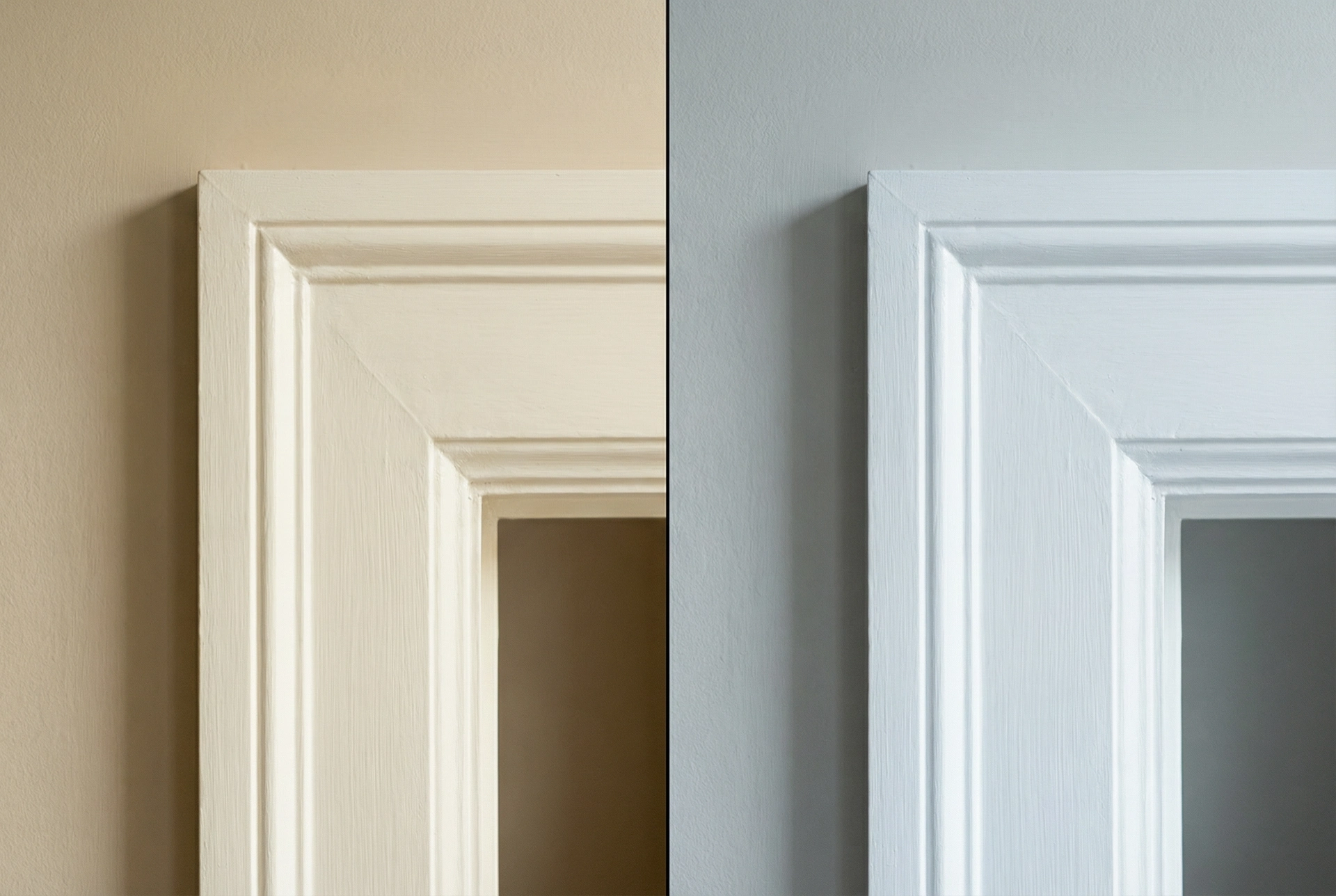 Warm white vs cool white trim paint comparison — White Dove vs Decorators White by Painters DC