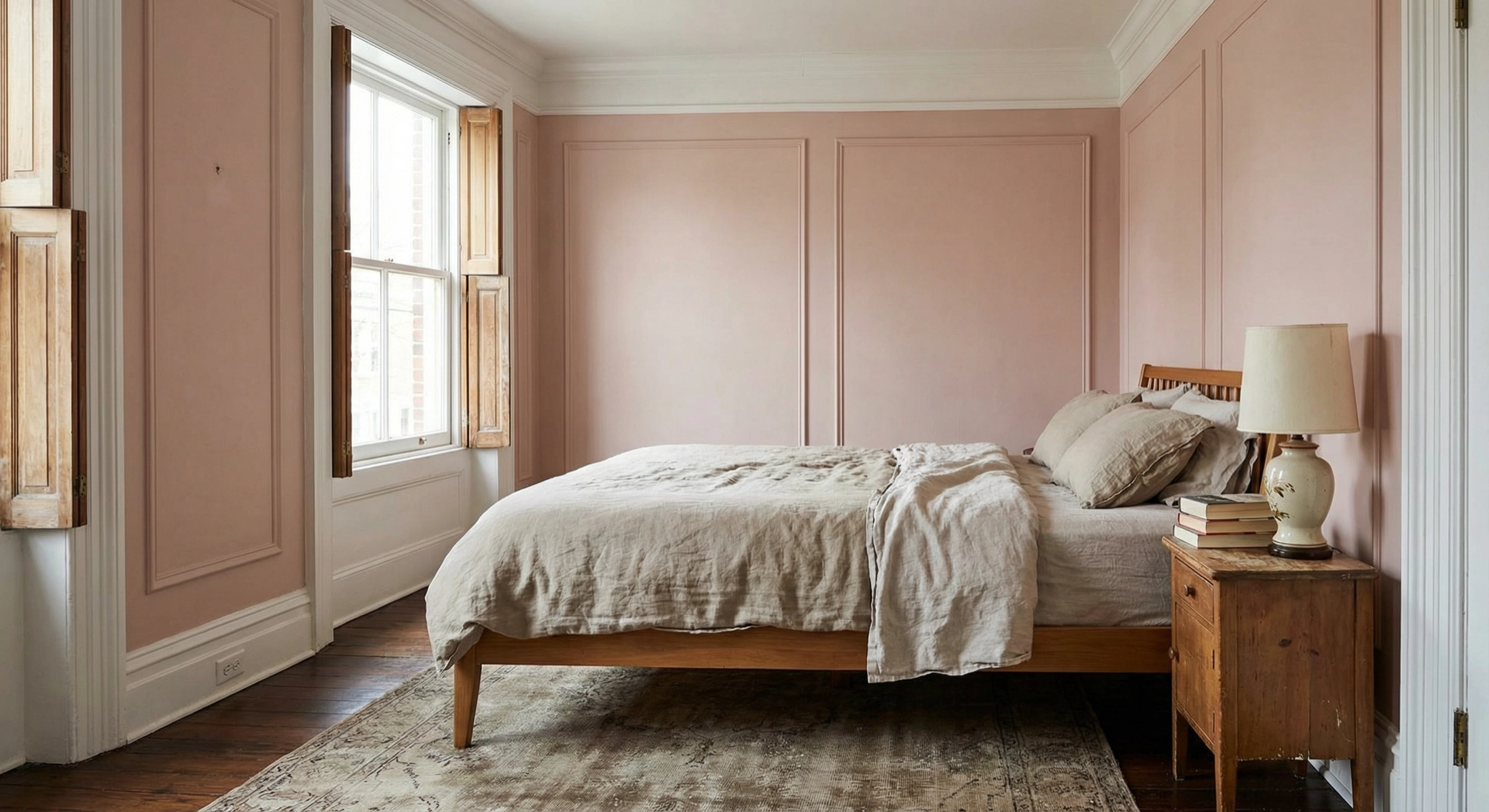 Georgetown DC row house bedroom with picture frame molding freshly painted by Painters DC