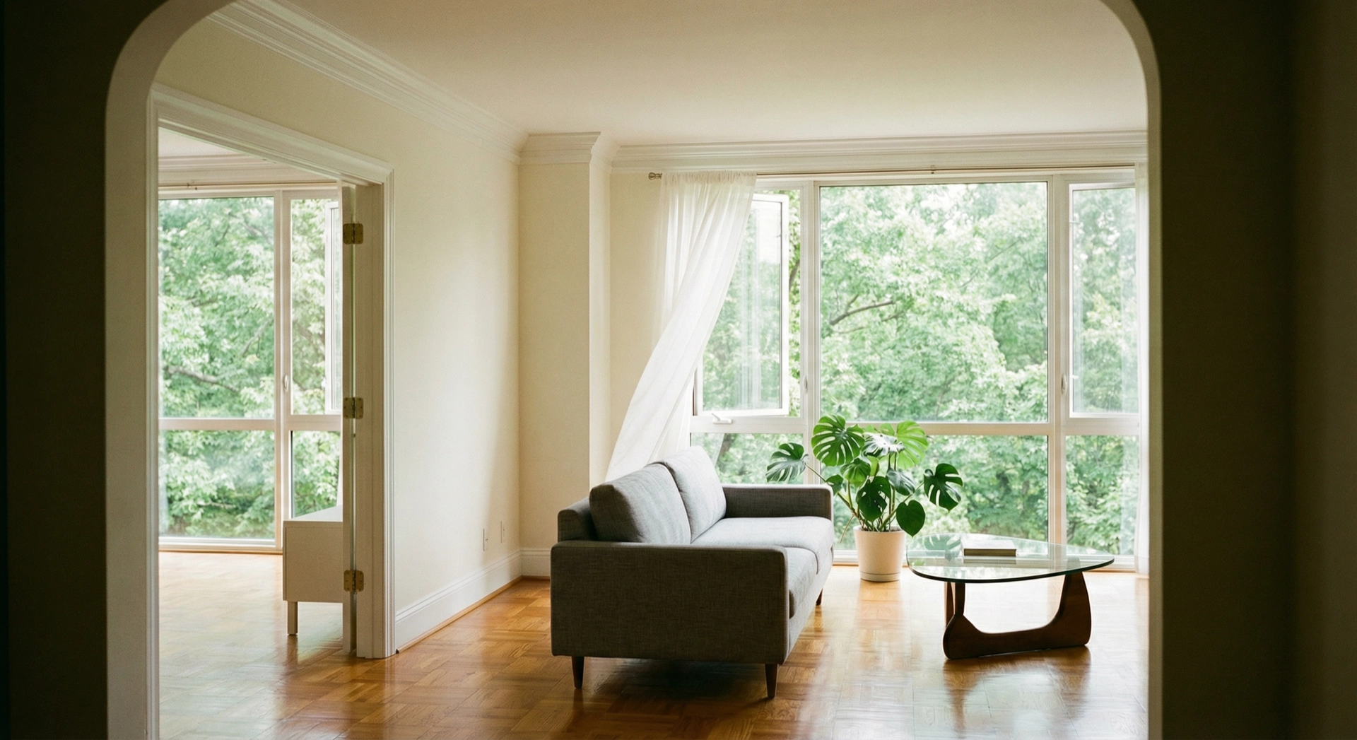 Painters Woodley Park DC finishing ornamental crown molding in a pre-war apartment by Painters DC
